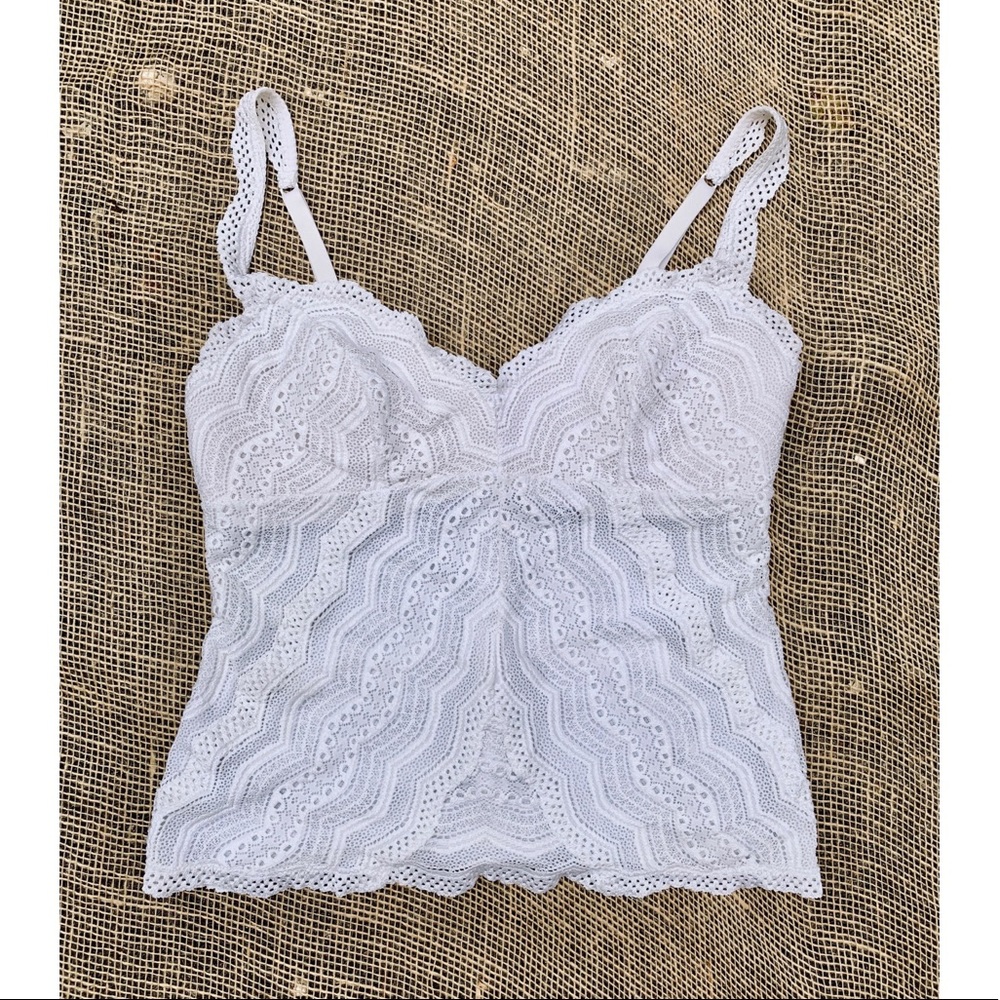 Lace White Padded Tank Top